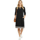 Travel Stoff Midi Jurk Zwart