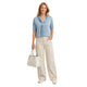 Top met Sjaaldetail - Hemelblauw