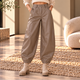 Ballon Broek van Imitatieleer - Taupe