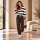 Gestreepte Set met Joggingbroek - Donkerbruin