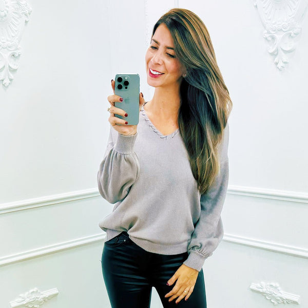 
                    
                      Ballonmouw Top Taupe - BlushFashionstore
                    
                  