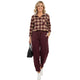 Balloon Broek Maroon  Premium Wijde Damesbroek