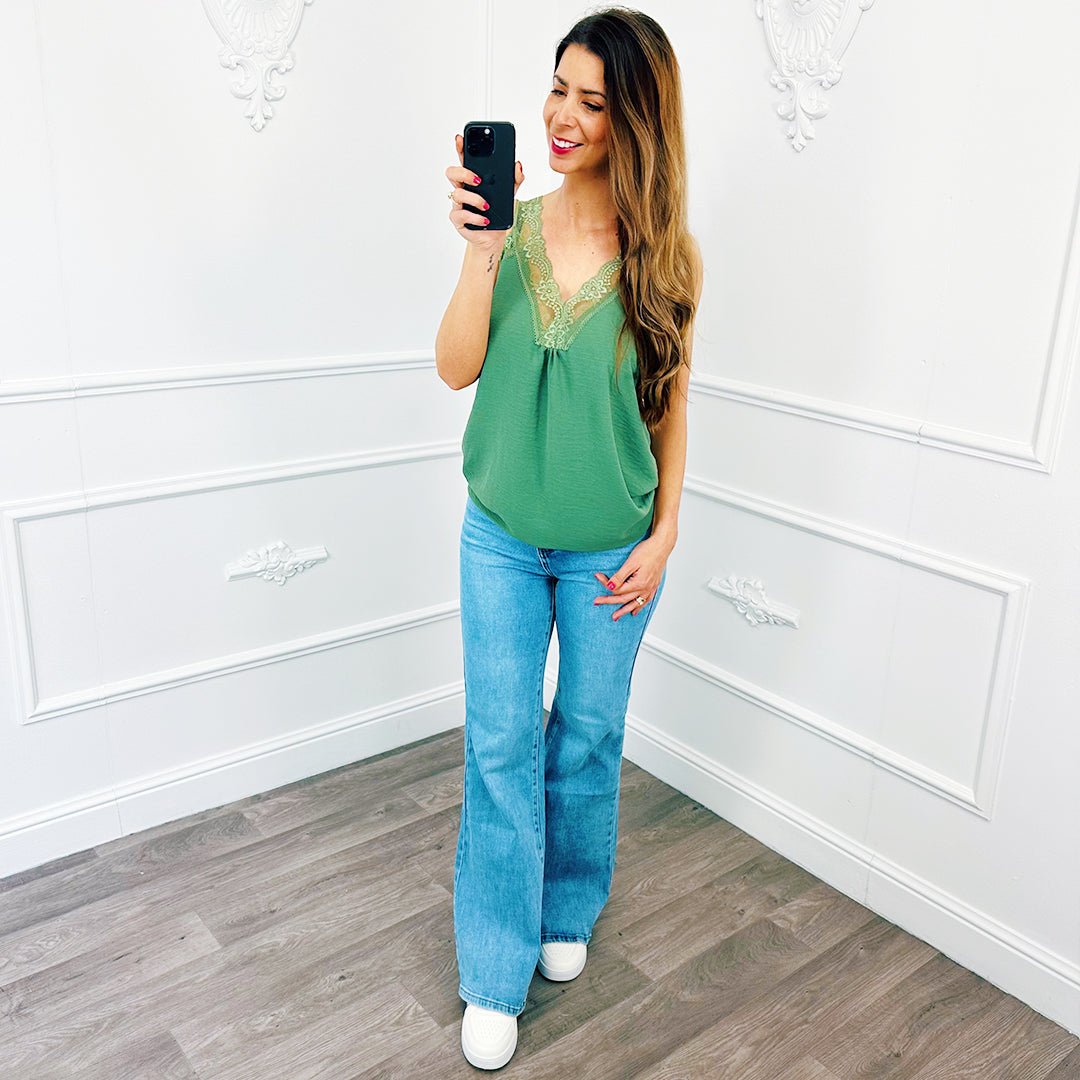 Basic Lace Hemdje Army - BlushFashionstore