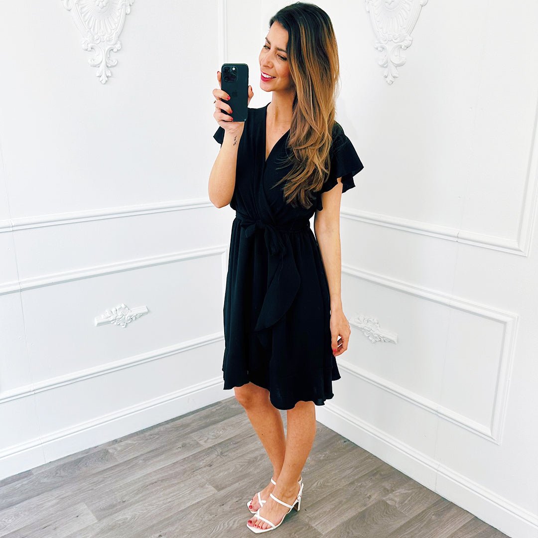 Basic Ruffel Jurkje Zwart - BlushFashionstore