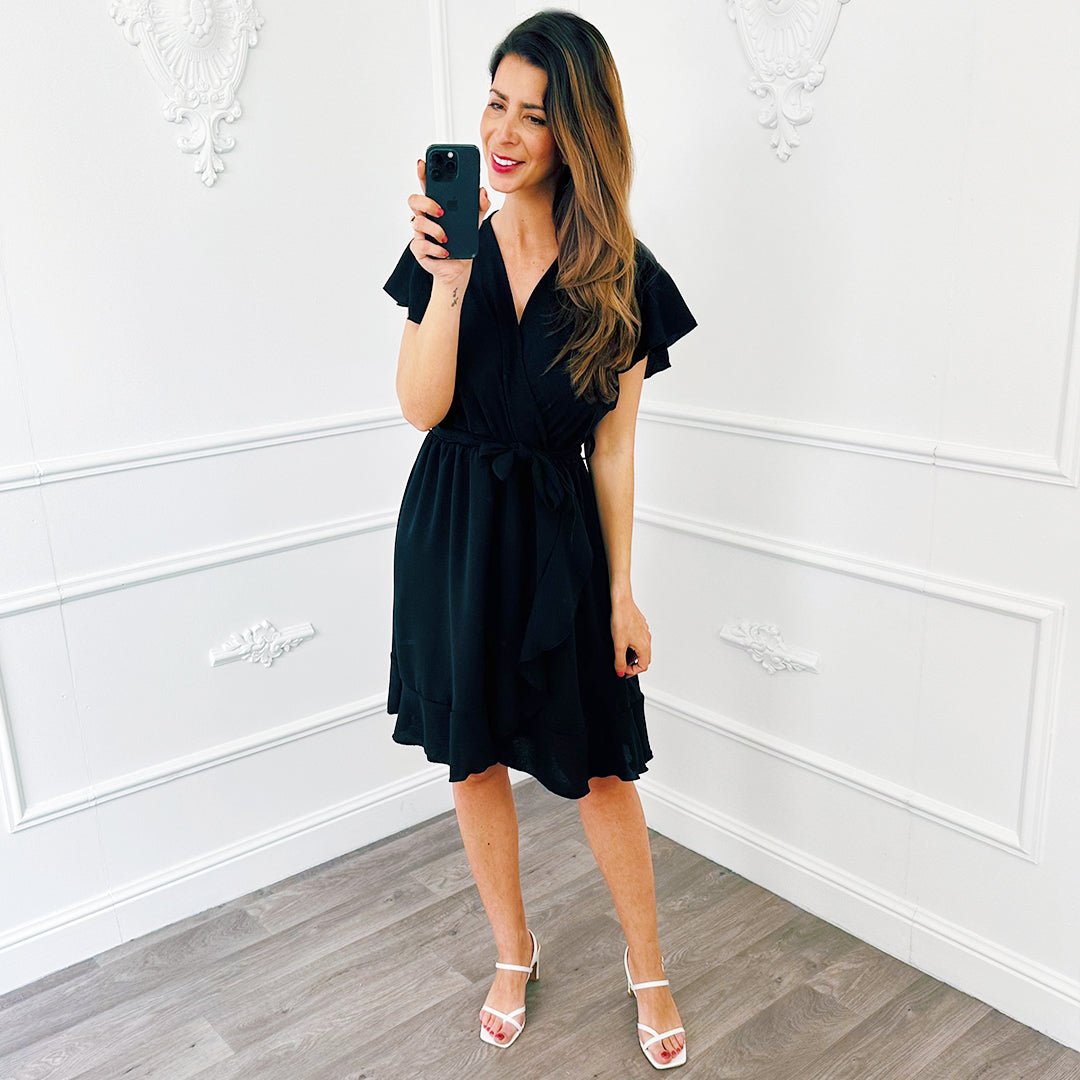 Basic Ruffel Jurkje Zwart - BlushFashionstore