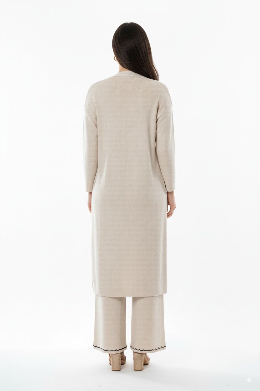 Beige 3 - Delige Dames Lounge Set Cardigan, Trui & Broek - BlushFashionstore