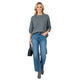 Big Knit Three Quarter Grey - Oversized Gebreide Trui Dames