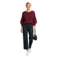 Big Knit Three Quarter Maroon - Oversized Gebreide Trui Dames