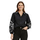 Zwarte Geborduurd Blouse - Elegante Embroidery Details