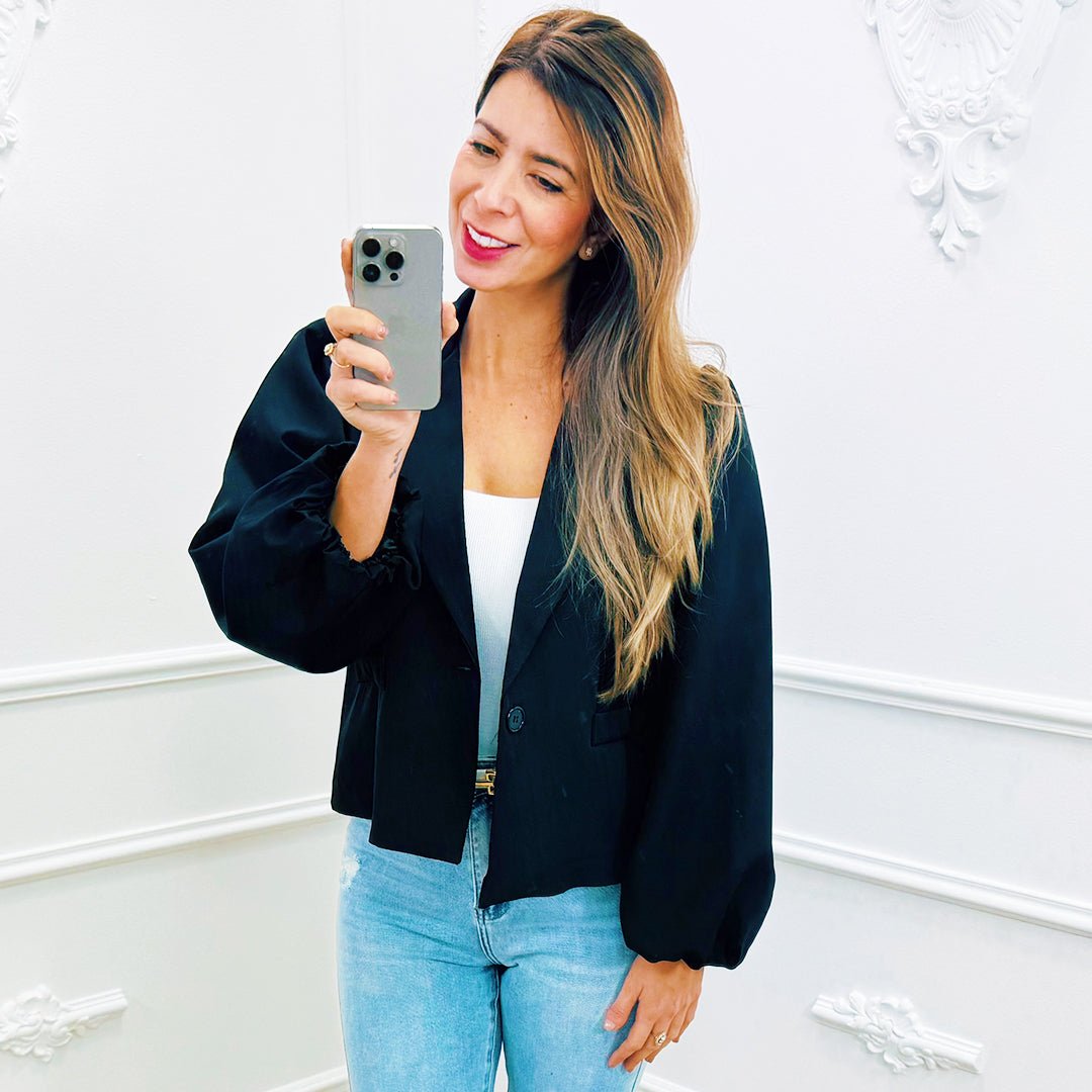 Blazer Elena Zwart - BlushFashionstore