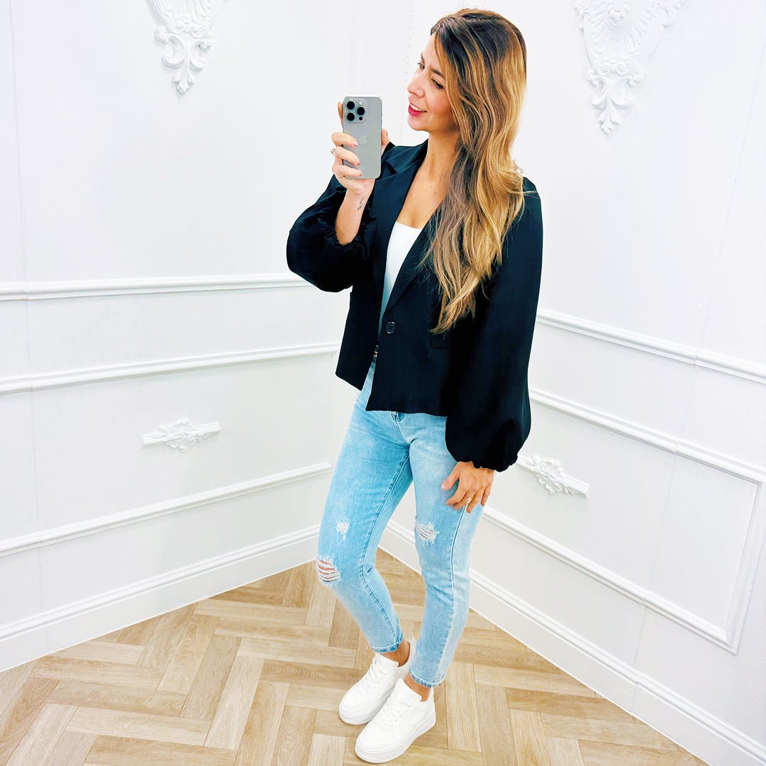 Blazer Elena Zwart - BlushFashionstore
