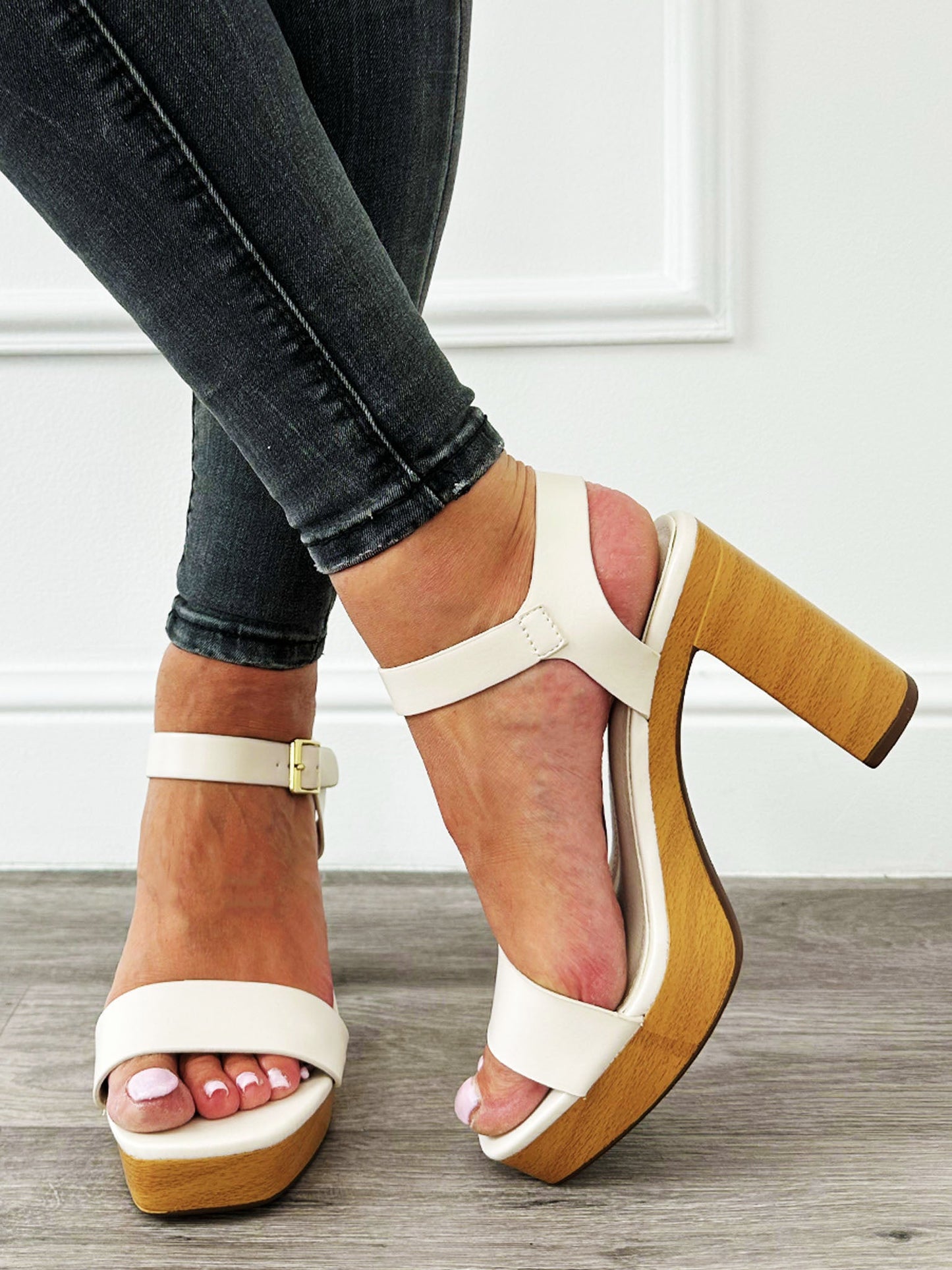 Blokhak Beige - BlushFashionstore