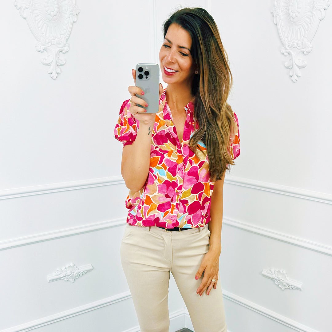 Blouse Floral Fuchsia - BlushFashionstore