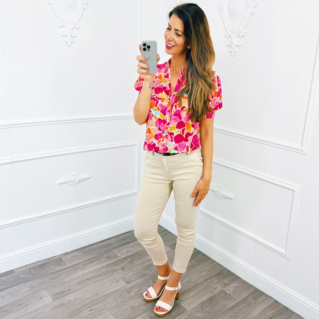 Blouse Floral Fuchsia - BlushFashionstore