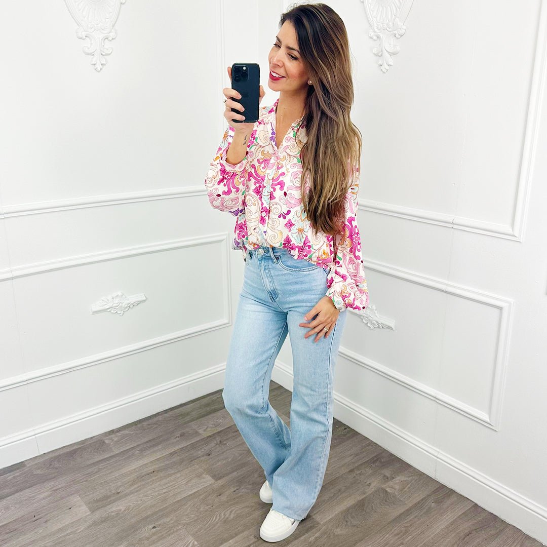 Blouse Paint Roze - BlushFashionstore