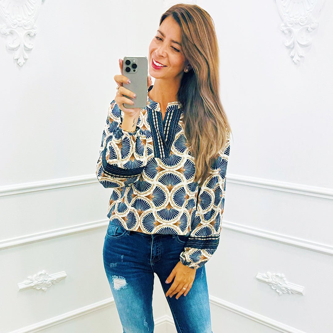 Blouse Schelp Blauw - BlushFashionstore