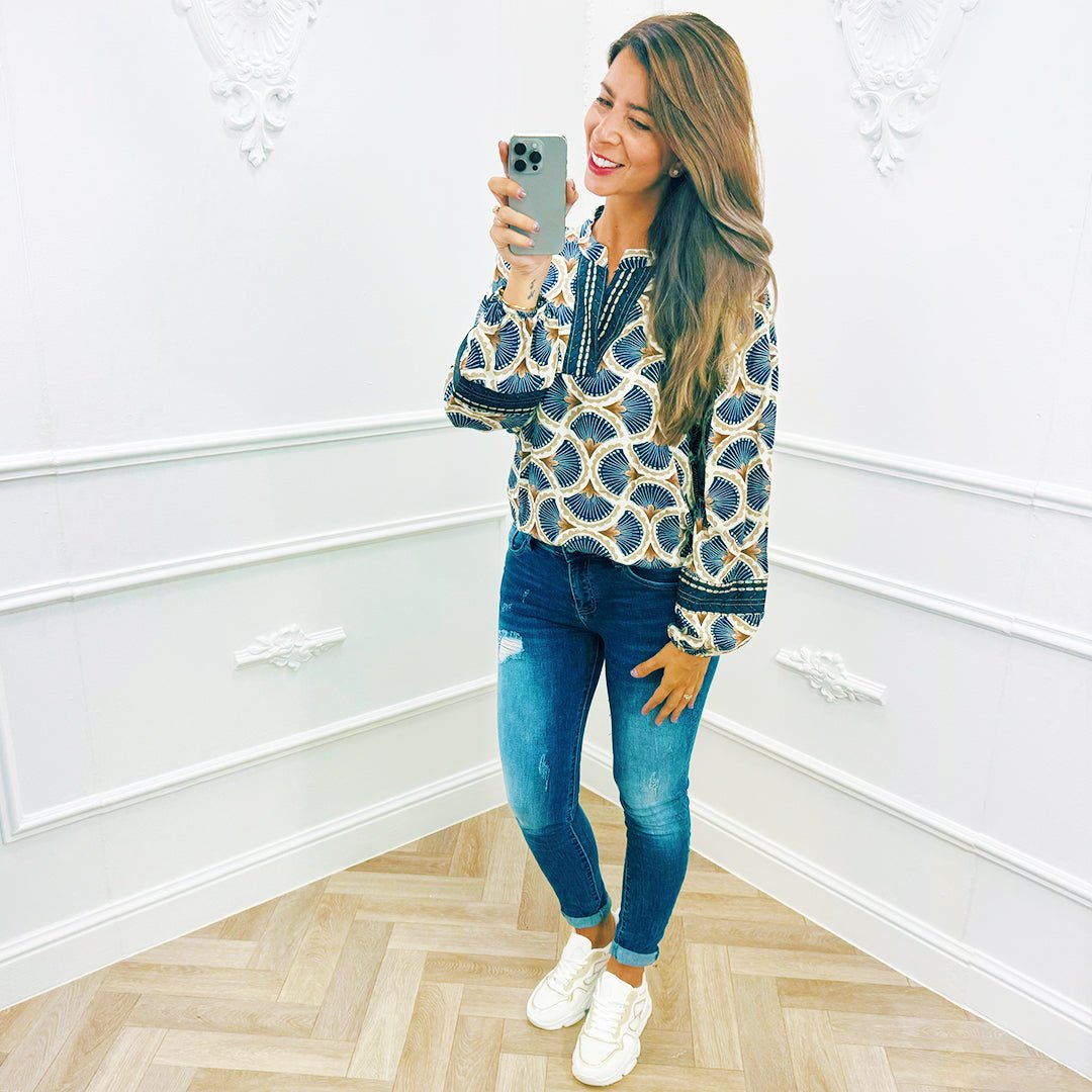 Blouse Schelp Blauw - BlushFashionstore
