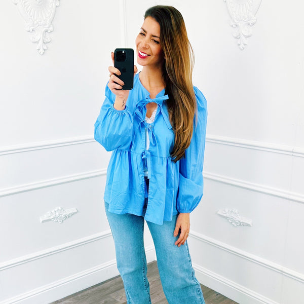 
                    
                      Blouse Strik Blauw - BlushFashionstore
                    
                  