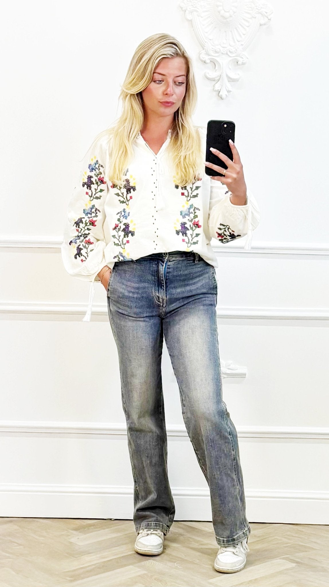 "Boho Tuniek met Rozenborduurwerk" - BlushFashionstore