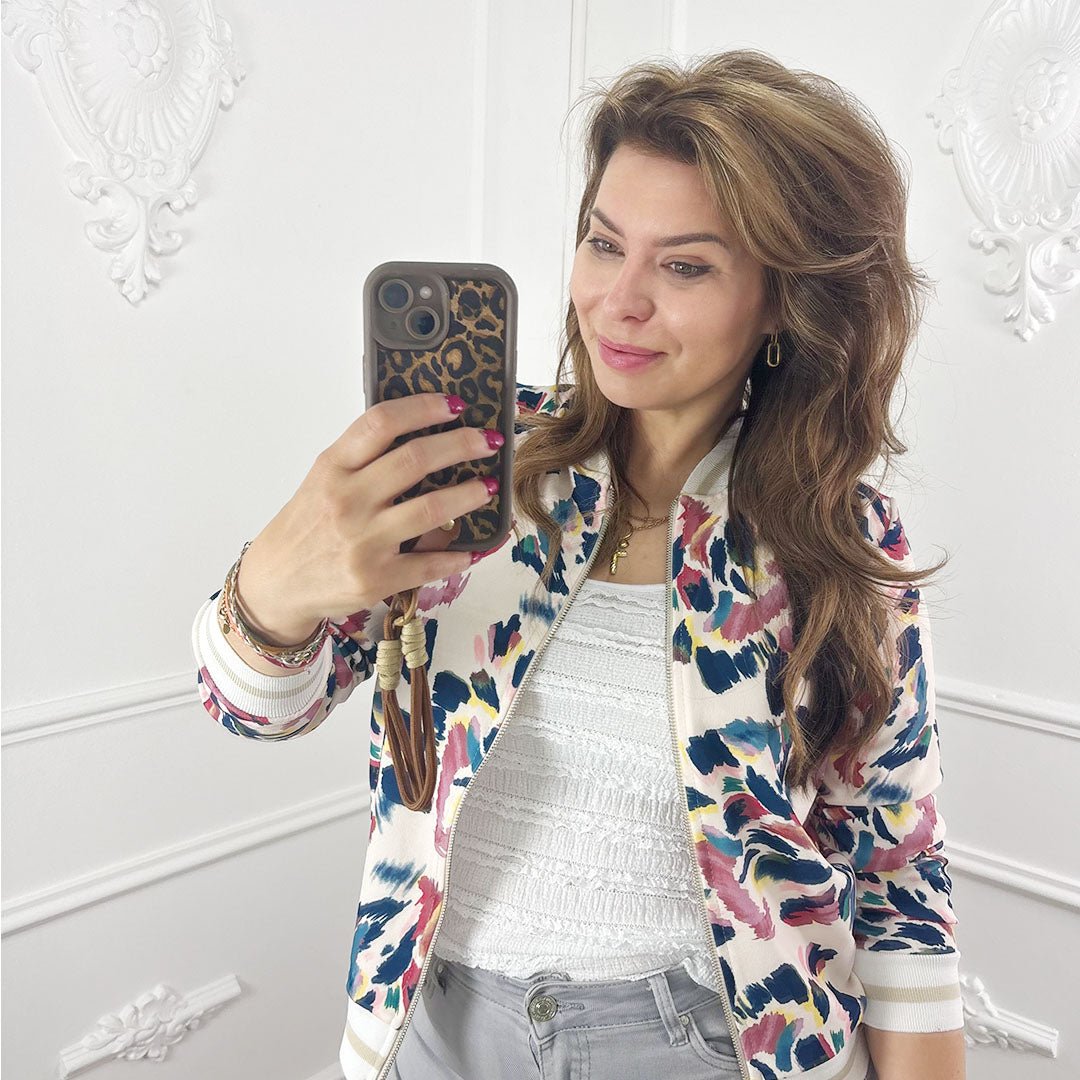 Bomber Jacket Multicolor Blauw - BlushFashionstore