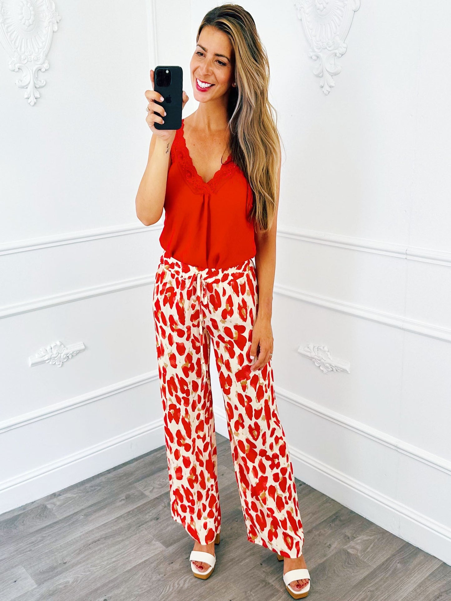 Broek Panter Rood - BlushFashionstore