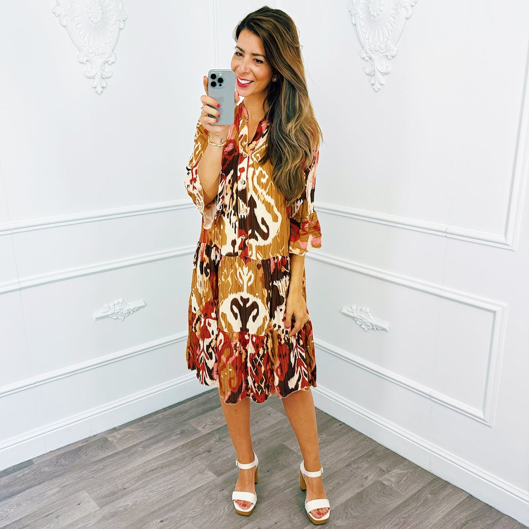 Camouflage Ibiza Dress Bruin - BlushFashionstore