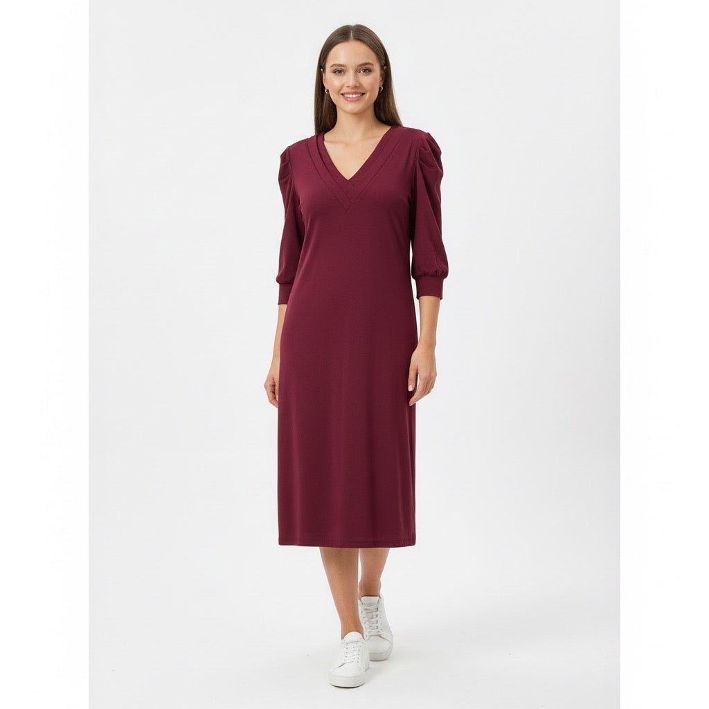 Chastar Tuniek Donkerrood – Elegantie met Diepe V - Hals - BlushFashionstore