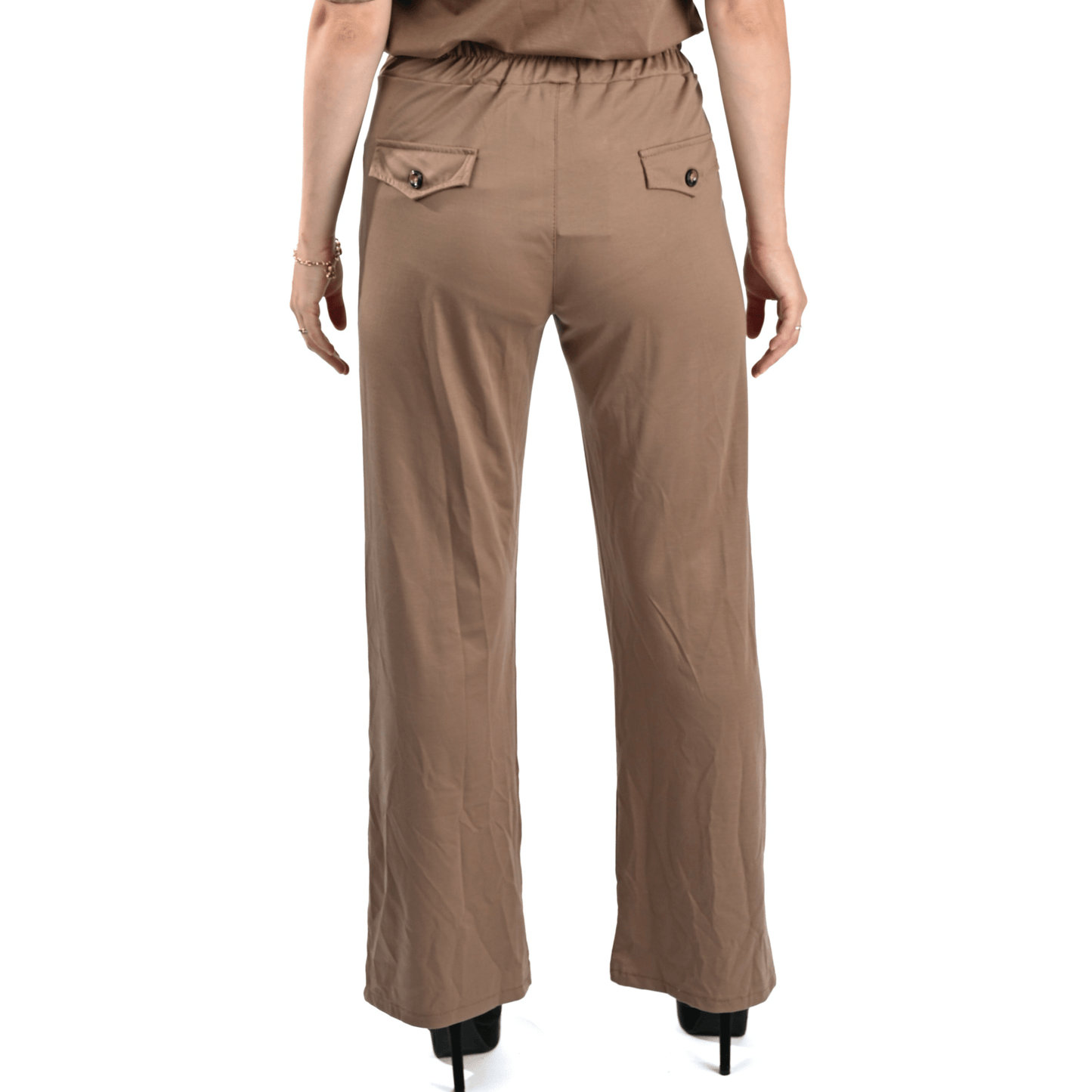Chastar Wide Broek Beige – Elegante Comfort met Strikdetail - BlushFashionstore