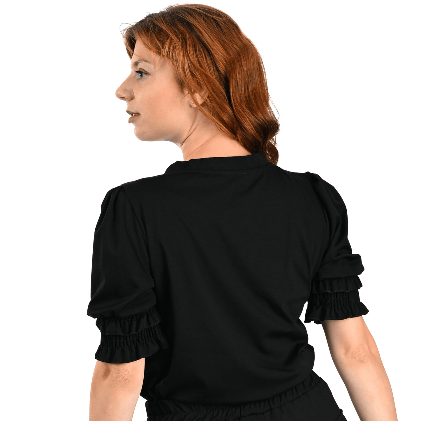 Chastar Zwarte Wide - Fit Top – Comfortabele Elegantie met V - Hals - BlushFashionstore
