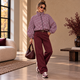 Geruite Bomber met Fluwelen Broek - Bordeaux