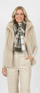 Geruite Sjaal Groen Beige  Zachte Warme Dames Sjaal