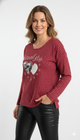 Rode Top met Pailletten Hart  “Steal My Heart” Damestrui