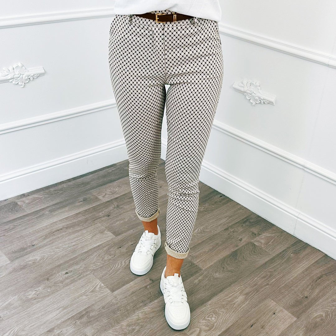 Chino Print Beige - BlushFashionstore