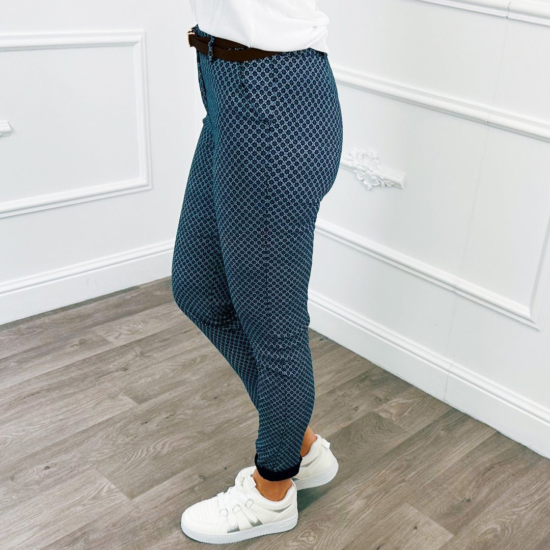 Chino Print Blauw - BlushFashionstore