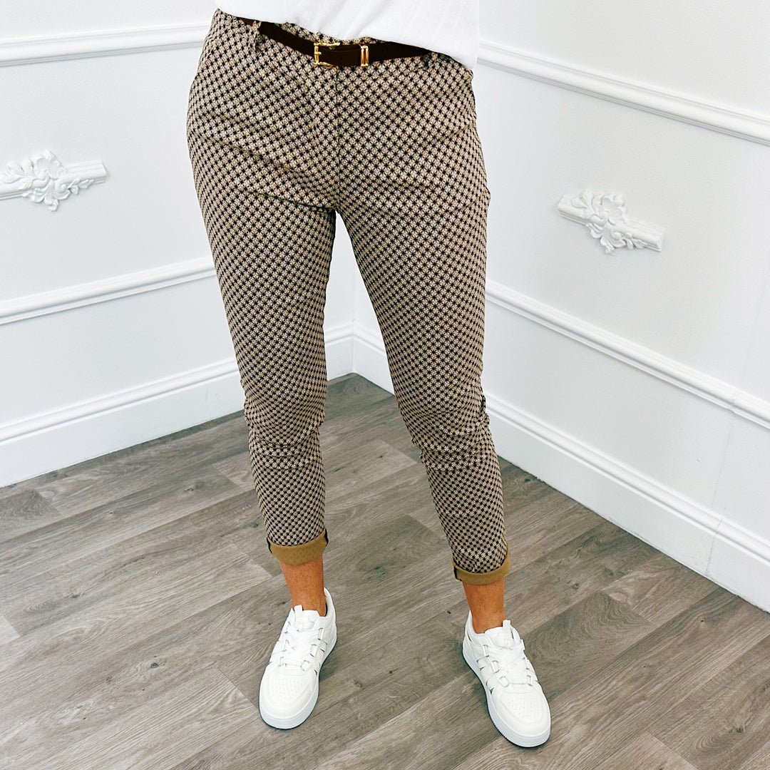 Chino Print Taupe - BlushFashionstore