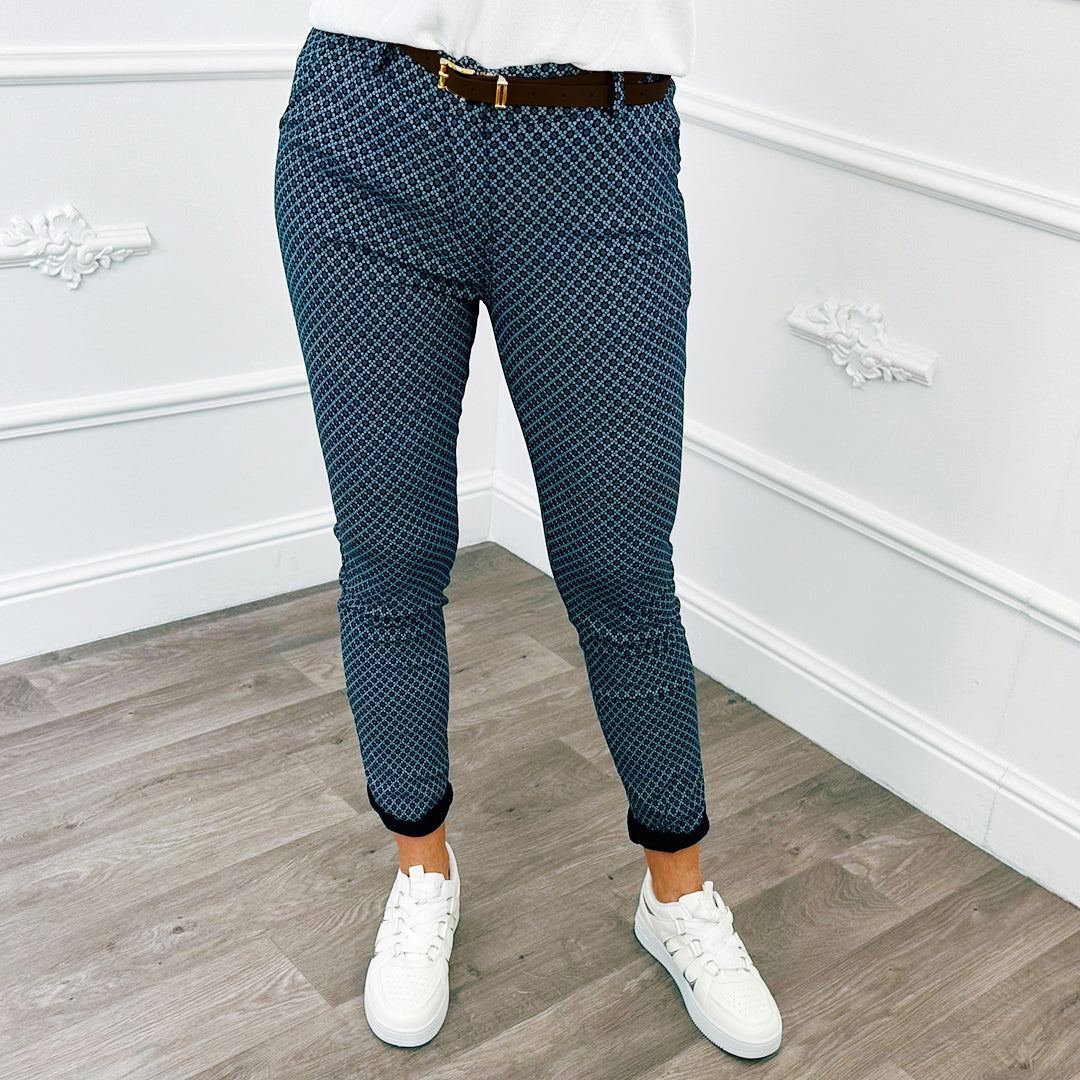 Chino Print Blauw