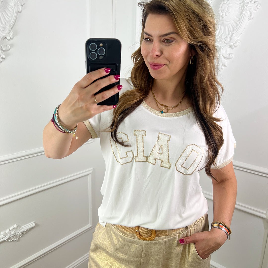 Ciao shirt wit - BlushFashionstore