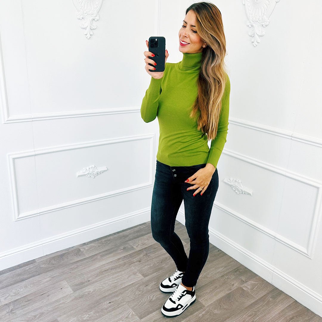Col Trui Olijf - BlushFashionstore