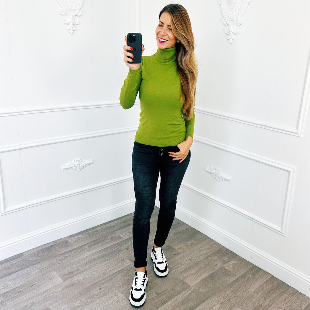 Col Trui Olijf - BlushFashionstore