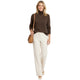 Col Trui Lurex Bruin - Glanzende Coltrui met Hoge Kraag voor Dames
