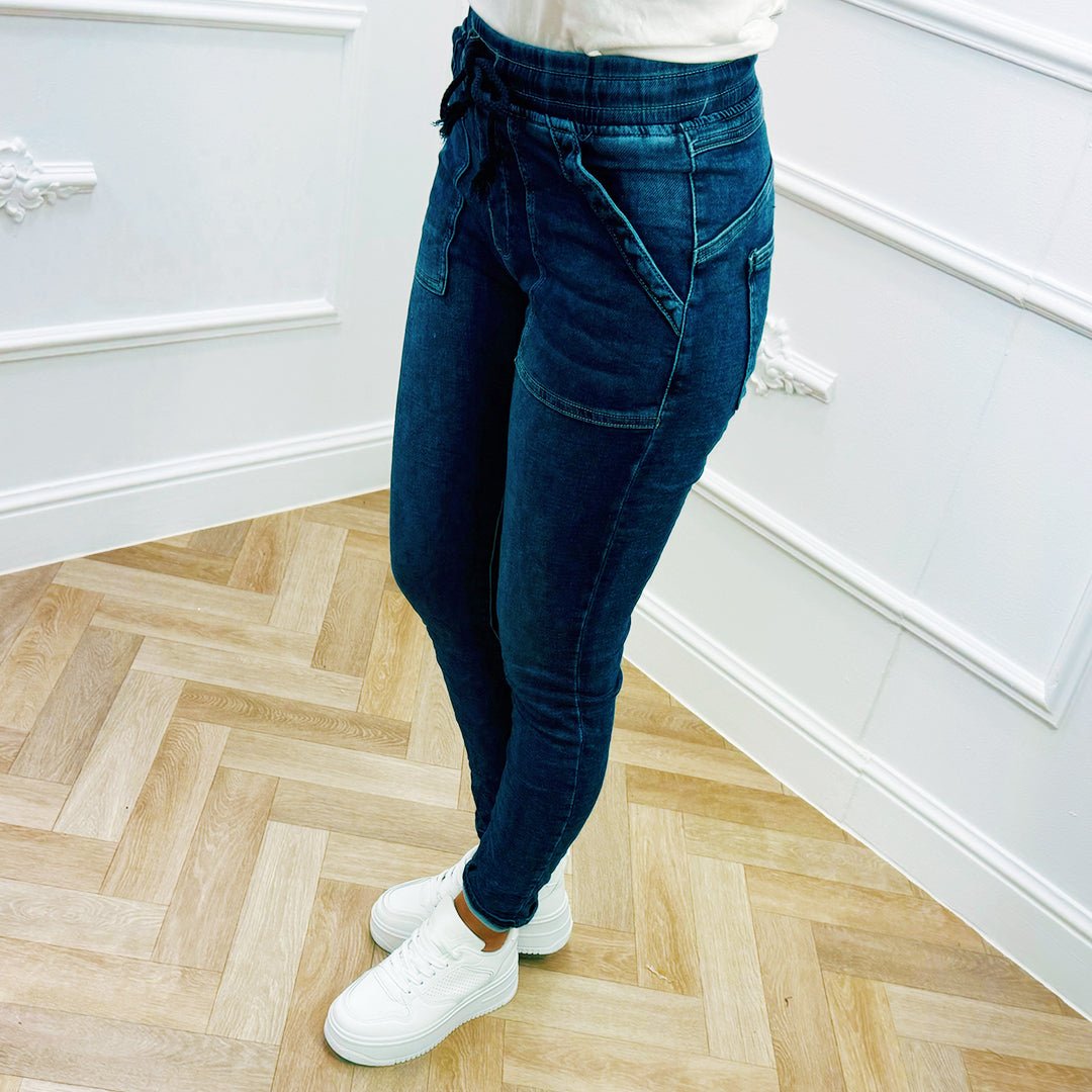 Comfy Jogging Jeans Blauw - BlushFashionstore