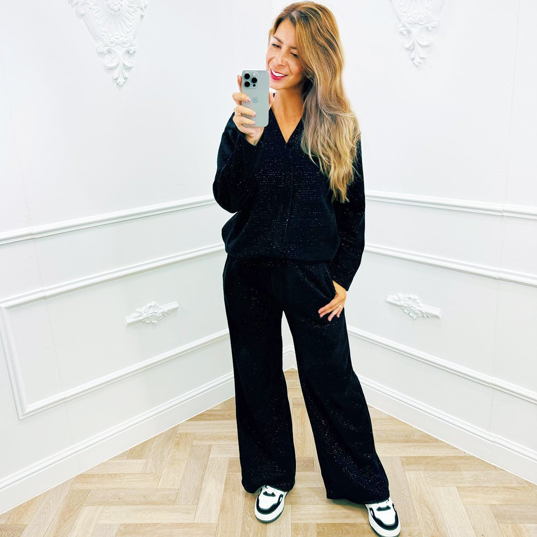 Corduroy Set Zwart - BlushFashionstore