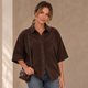 Corduroy Oversized Top - Bruin