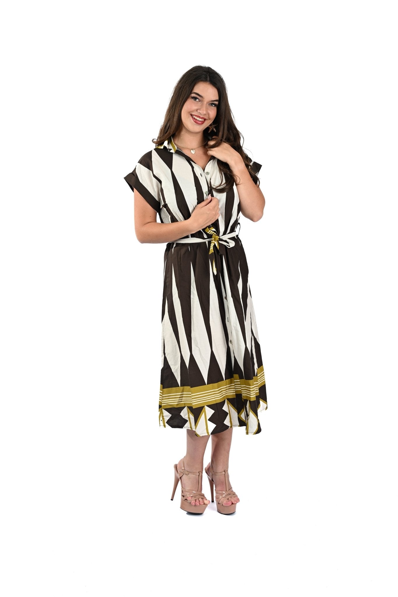 Cotton Dress Bruin – Luchtig, stijlvol en veelzijdig - BlushFashionstore