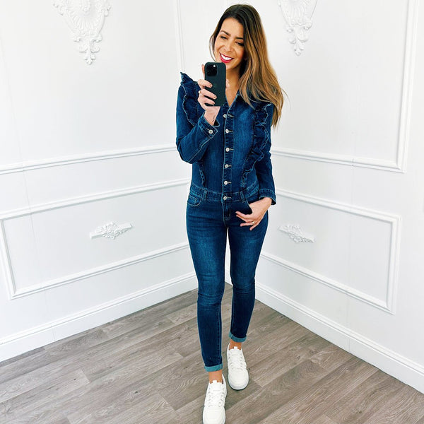 
                    
                      Denim Jumpsuit Ruffel Blauw - BlushFashionstore
                    
                  