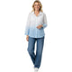 Tweekleurige Blouse Lichtblauw