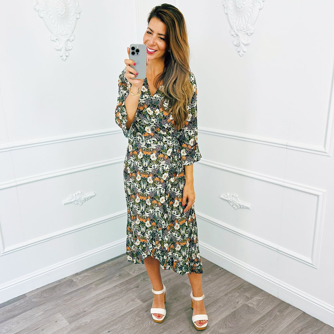 Flower Wikkel Jurk - BlushFashionstore