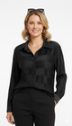 Zwarte Blouse met Rugplooien Dames Formele Back Pleated Shirt