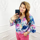 Gebloemde Blouse Blauw - BlushFashionstore