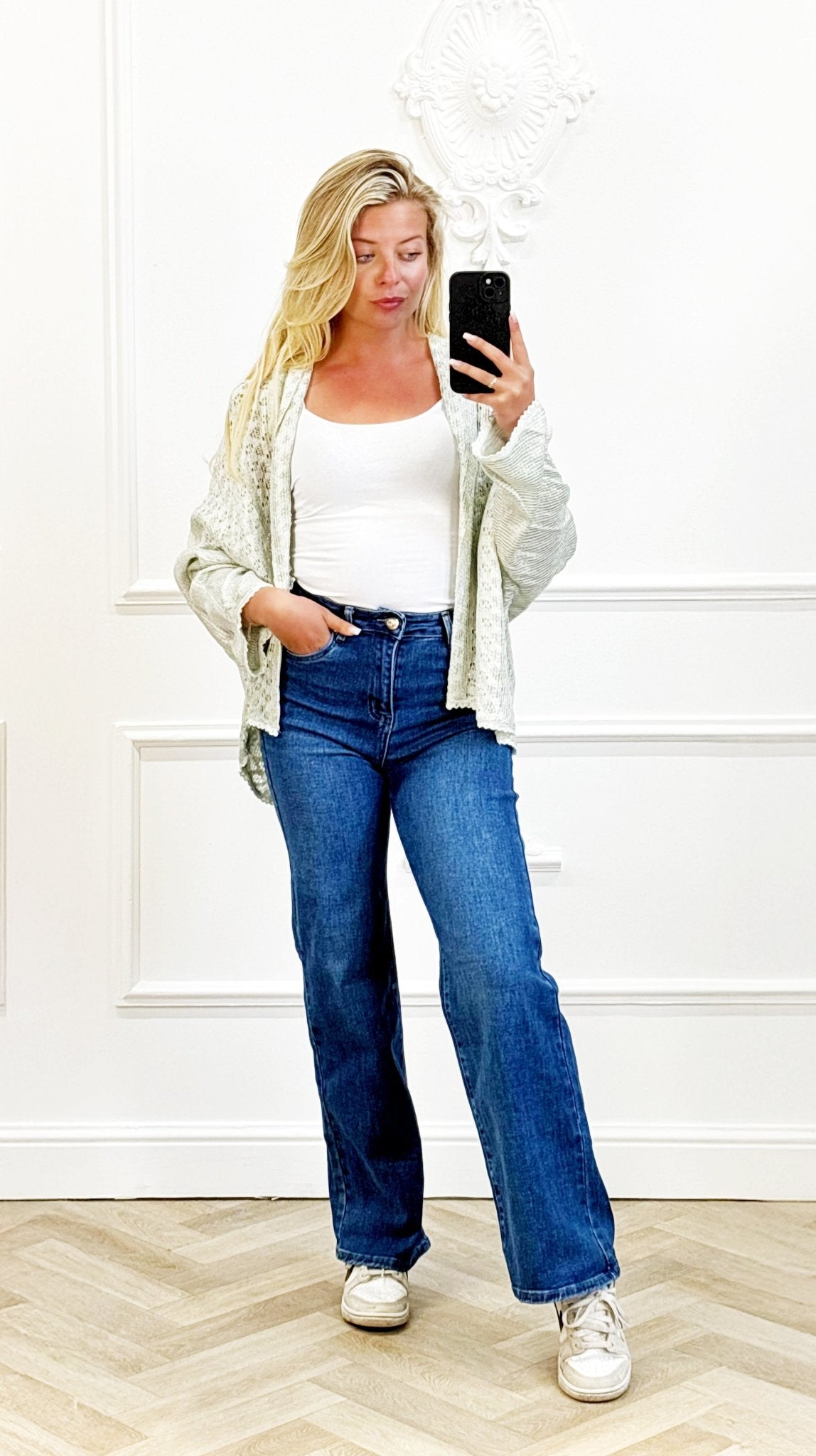 Gebreide Zijde Kimono Mintgroen - BlushFashionstore